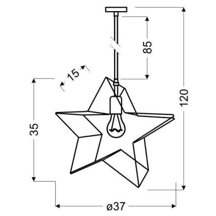 Luster na sajli STAR 1xE27/60W/230V