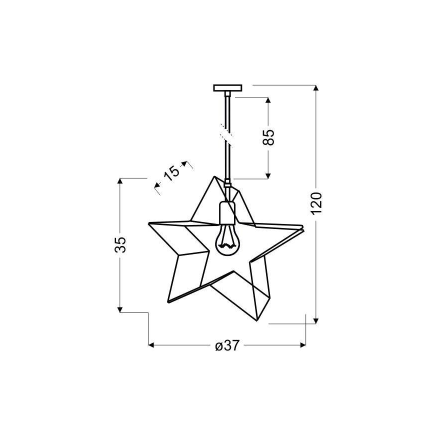 Luster na sajli STAR 1xE27/60W/230V