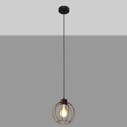 Luster na sajli STARLIGHT 1xE27/15W/230V crna/srebrna