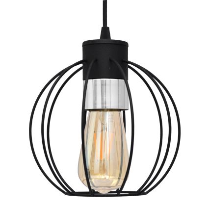 Luster na sajli STARLIGHT 1xE27/15W/230V crna/srebrna