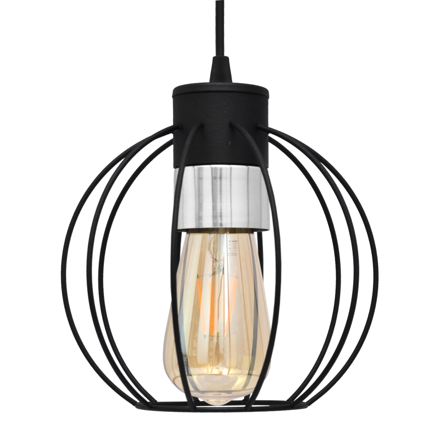 Luster na sajli STARLIGHT 1xE27/15W/230V crna/srebrna