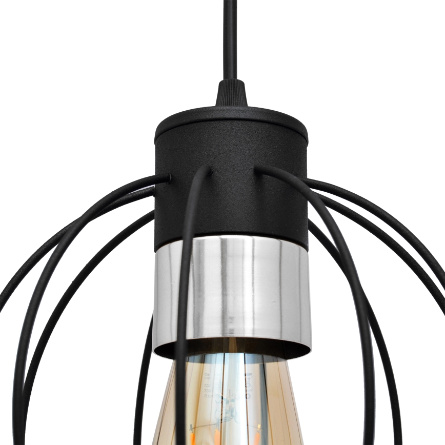 Luster na sajli STARLIGHT 1xE27/15W/230V crna/srebrna