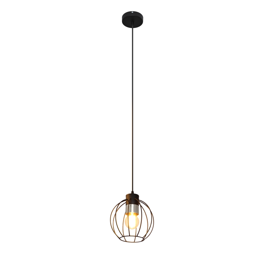 Luster na sajli STARLIGHT 1xE27/15W/230V crna/srebrna