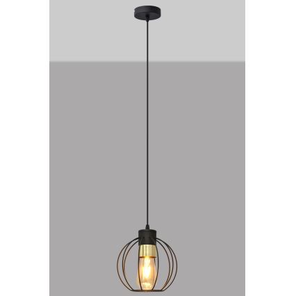 Luster na sajli STARLIGHT 1xE27/15W/230V crna/zlatna