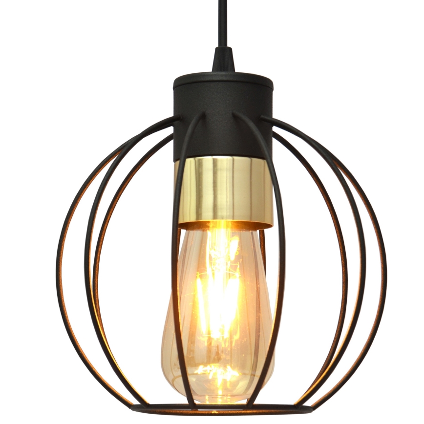 Luster na sajli STARLIGHT 1xE27/15W/230V crna/zlatna
