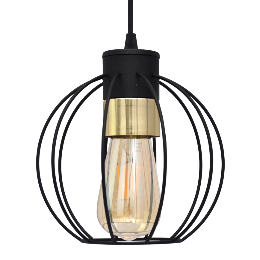Luster na sajli STARLIGHT 1xE27/15W/230V crna/zlatna