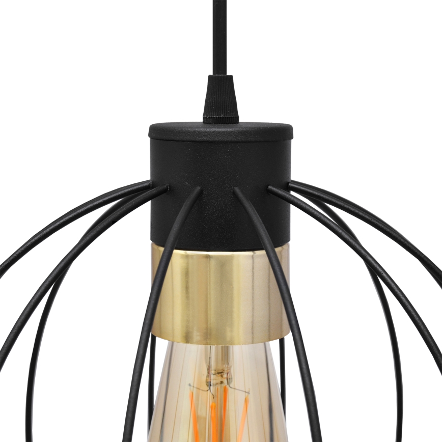 Luster na sajli STARLIGHT 1xE27/15W/230V crna/zlatna