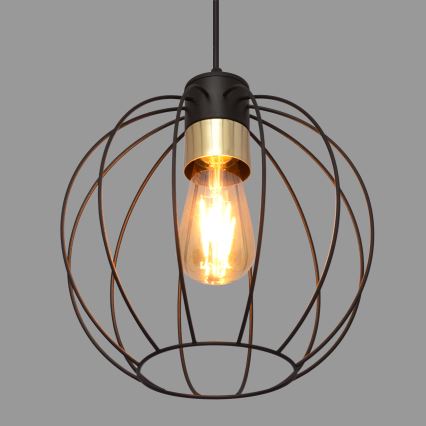 Luster na sajli STARLIGHT 1xE27/15W/230V crna/zlatna