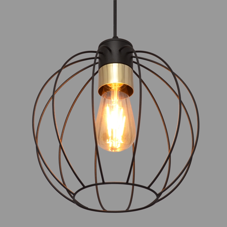 Luster na sajli STARLIGHT 1xE27/15W/230V crna/zlatna