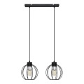 Luster na sajli STARLIGHT 2xE27/15W/230V crna/srebrna