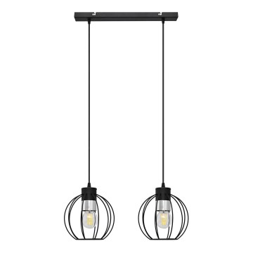 Luster na sajli STARLIGHT 2xE27/15W/230V crna/srebrna