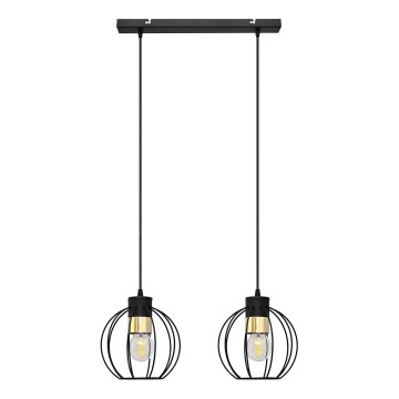 Luster na sajli STARLIGHT 2xE27/15W/230V crna/zlatna