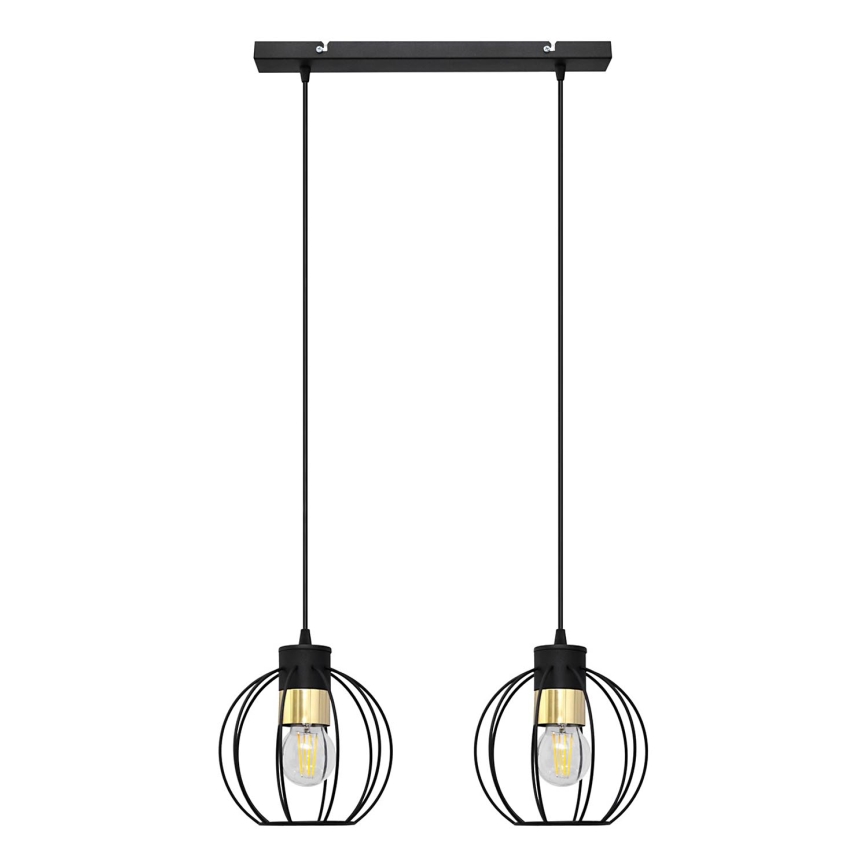 Luster na sajli STARLIGHT 2xE27/15W/230V crna/zlatna