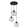 Luster na sajli STARLIGHT 3xE27/15W/230V crna/srebrna