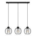 Luster na sajli STARLIGHT 3xE27/15W/230V crna/srebrna