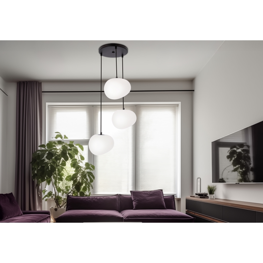 Luster na sajli STONES 3xE27/40W/230V