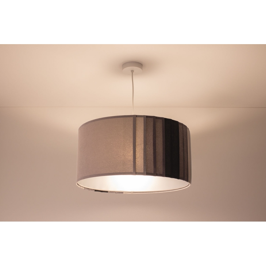 Luster na sajli STRIPES 1xE27/60W/230V promjer 40 cm siva