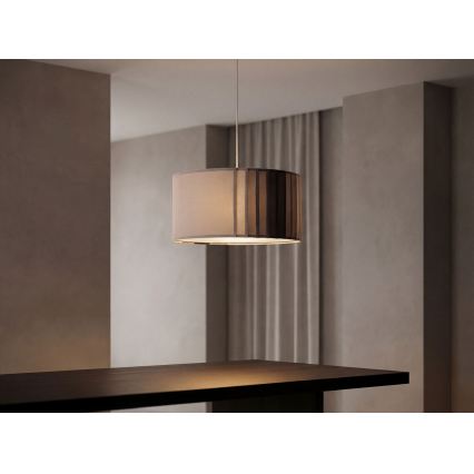 Luster na sajli STRIPES 1xE27/60W/230V promjer 40 cm siva