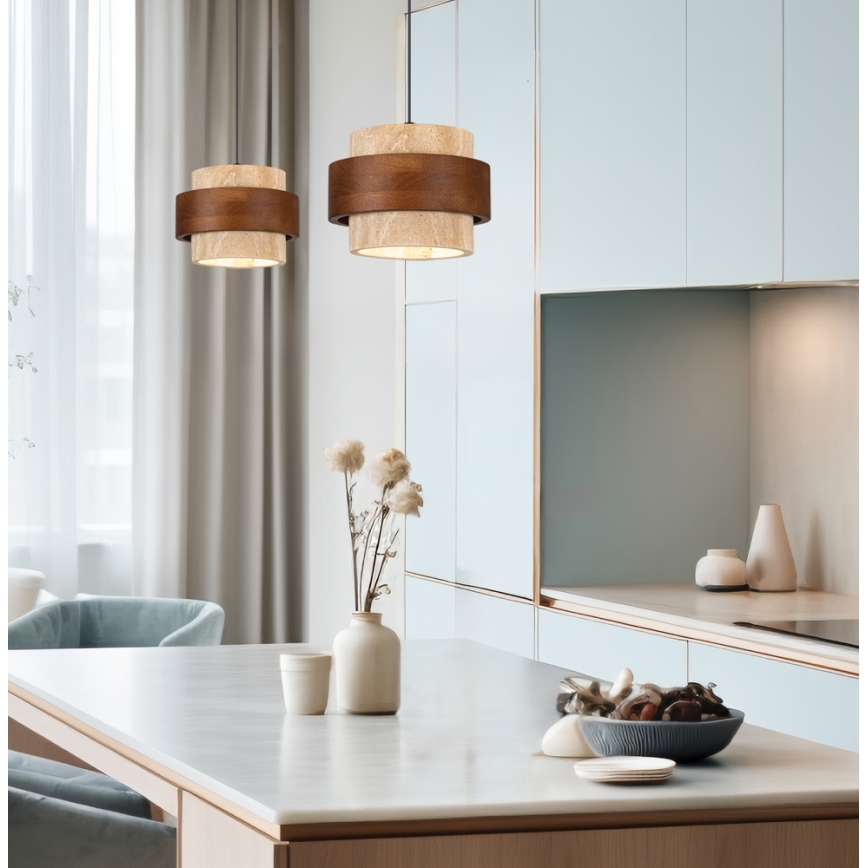 Luster na sajli SUSAN 1xGX53/15W/230V smeđa/bež