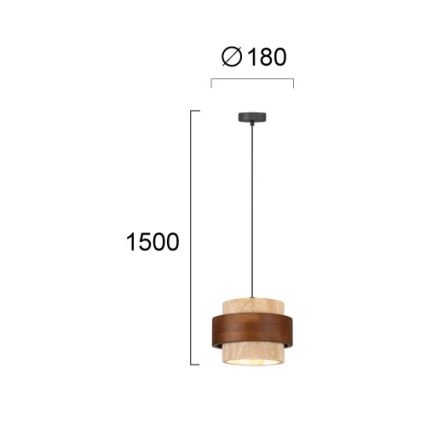 Luster na sajli SUSAN 1xGX53/15W/230V smeđa/bež