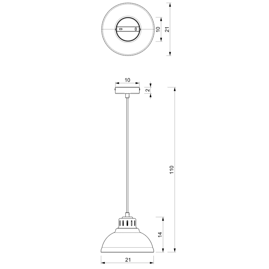 Luster na sajli SVEN 1xE27/15W/230V bordo