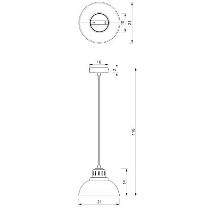 Luster na sajli SVEN 1xE27/15W/230V crna