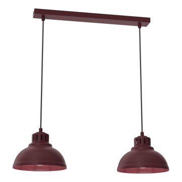 Luster na sajli SVEN 2xE27/15W/230V u boji burgundije