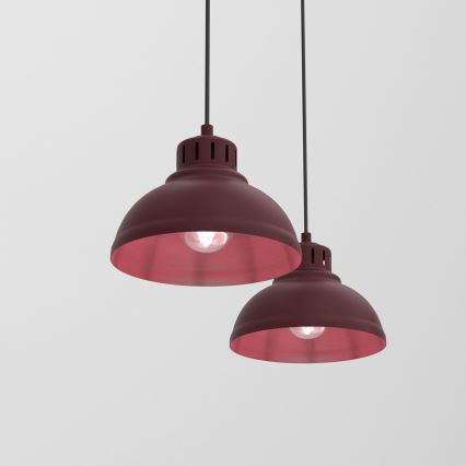 Luster na sajli SVEN 2xE27/15W/230V u boji burgundije
