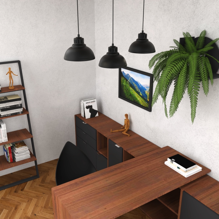 Luster na sajli SVEN 3xE27/15W/230V crna