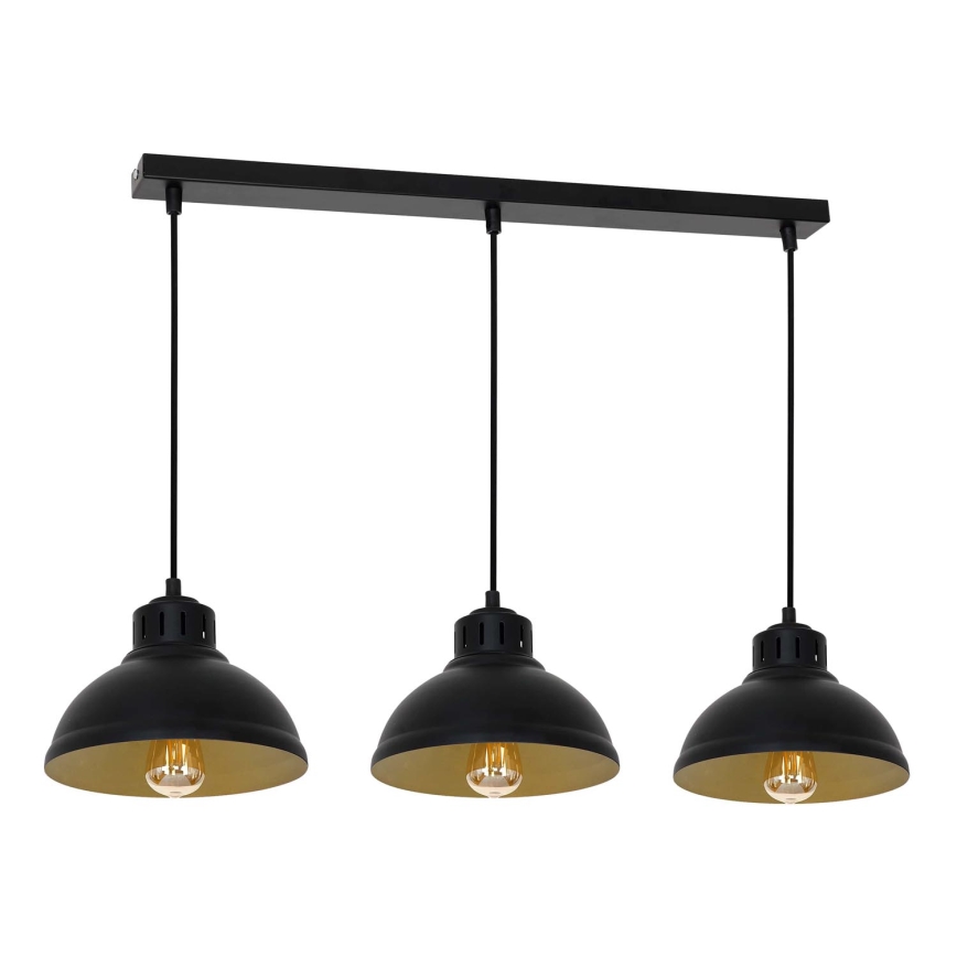 Luster na sajli SVEN 3xE27/15W/230V crna/zlatna