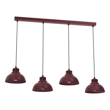 Luster na sajli SVEN 4xE27/15W/230V bordo