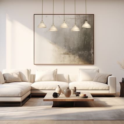 Luster na sajli SVEN 5xE27/15W/230V bež