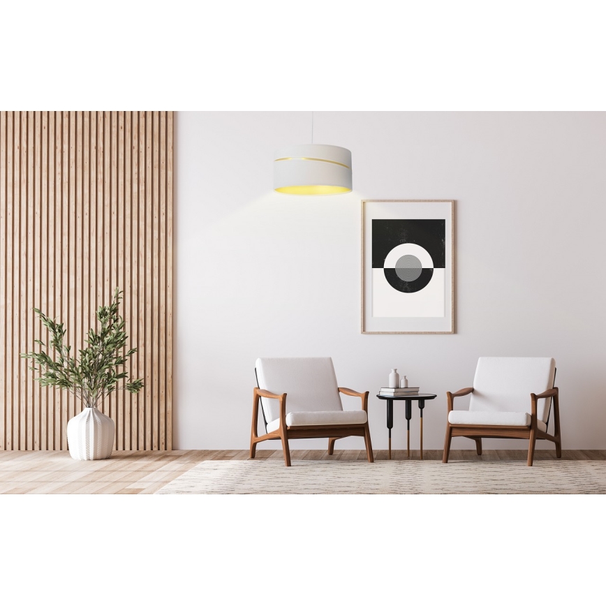 Luster na sajli SWING 1xE27/60W/230V bijela/zlatna