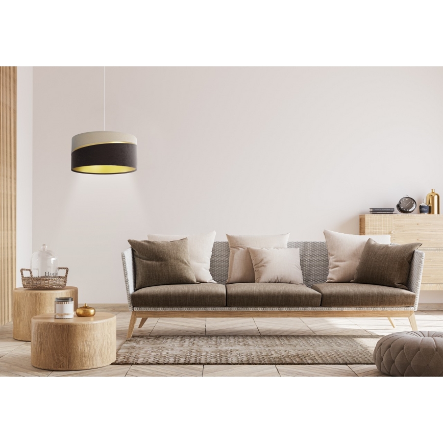 Luster na sajli SWING 1xE27/60W/230V smeđa/bež/zlatna