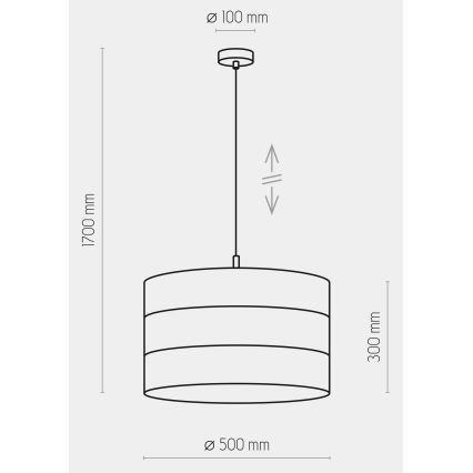 Luster na sajli TAGO 1xE27/25W/230V crna/zlatna