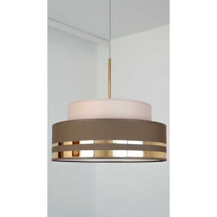 Luster na sajli TAMI 1xE27/60W/230V bež/smeđa/zlatna