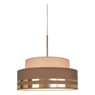 Luster na sajli TAMI 1xE27/60W/230V pr. 40 cm bež/smeđa/zlatna