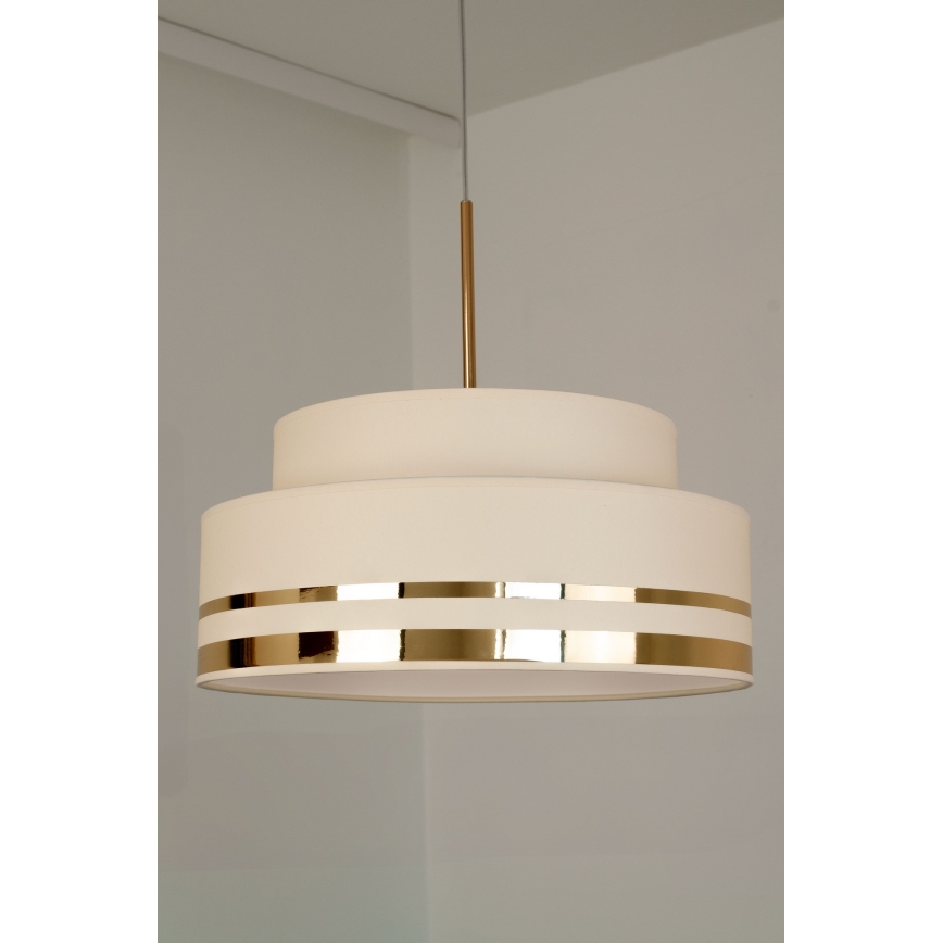 Luster na sajli TAMI 1xE27/60W/230V pr. 40 cm bež/zlatna