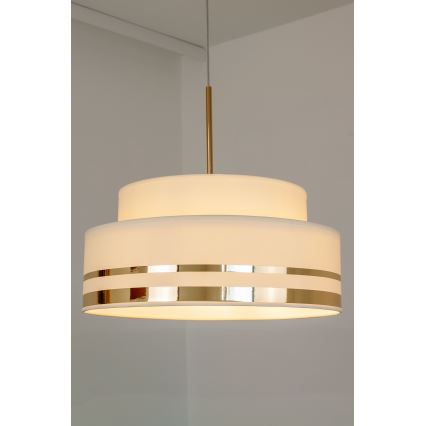 Luster na sajli TAMI 1xE27/60W/230V pr. 40 cm bež/zlatna