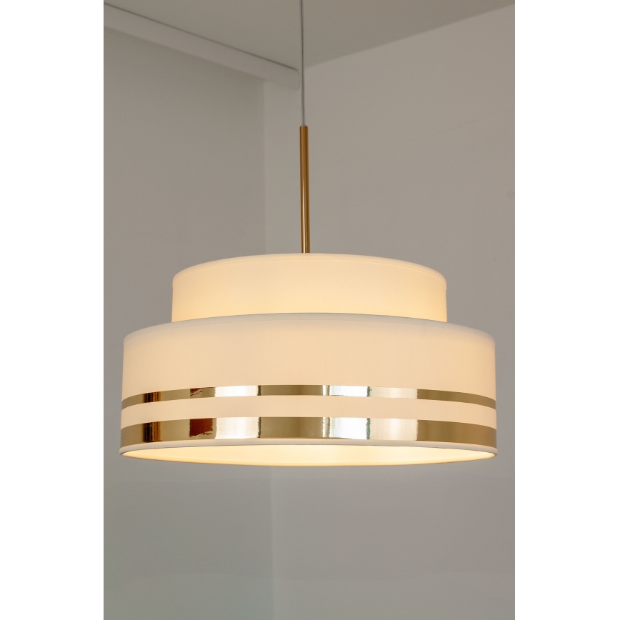 Luster na sajli TAMI 1xE27/60W/230V pr. 40 cm bež/zlatna