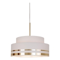 Luster na sajli TAMI 1xE27/60W/230V pr. 40 cm krem/zlatna