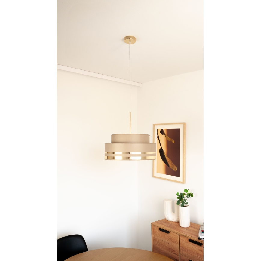 Luster na sajli TAMI 1xE27/60W/230V smeđa/zlatna