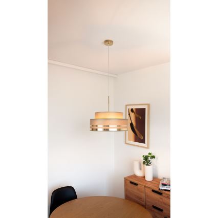 Luster na sajli TAMI 1xE27/60W/230V smeđa/zlatna