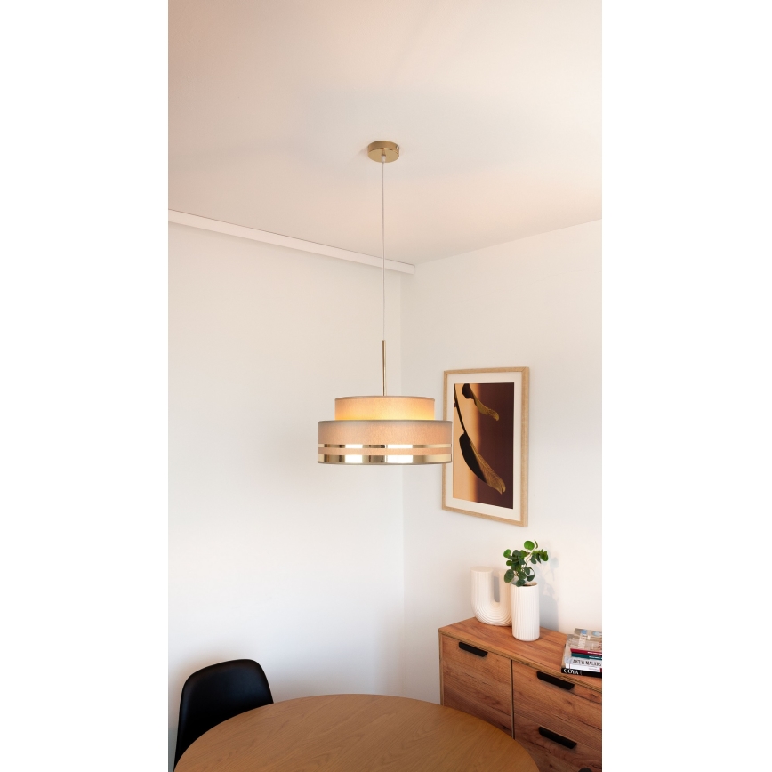 Luster na sajli TAMI 1xE27/60W/230V smeđa/zlatna