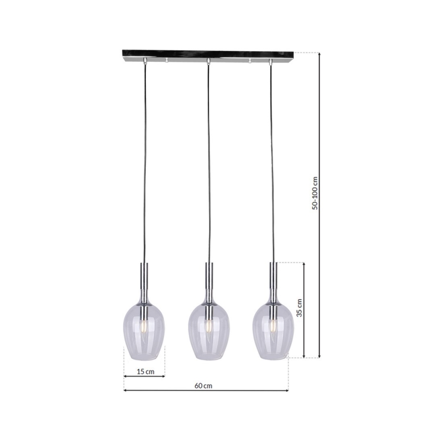 Luster na sajli TANGO 3xE14/40W/230V prozirna