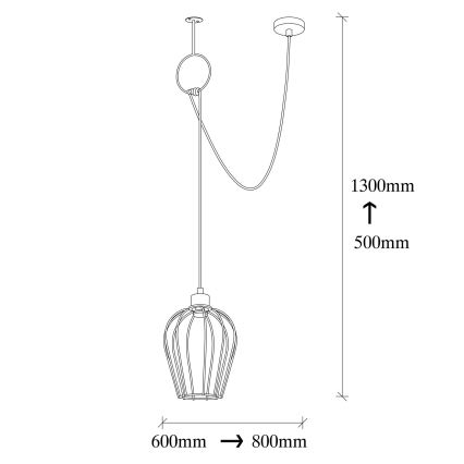 Luster na sajli TEL 1xE27/40W/230V