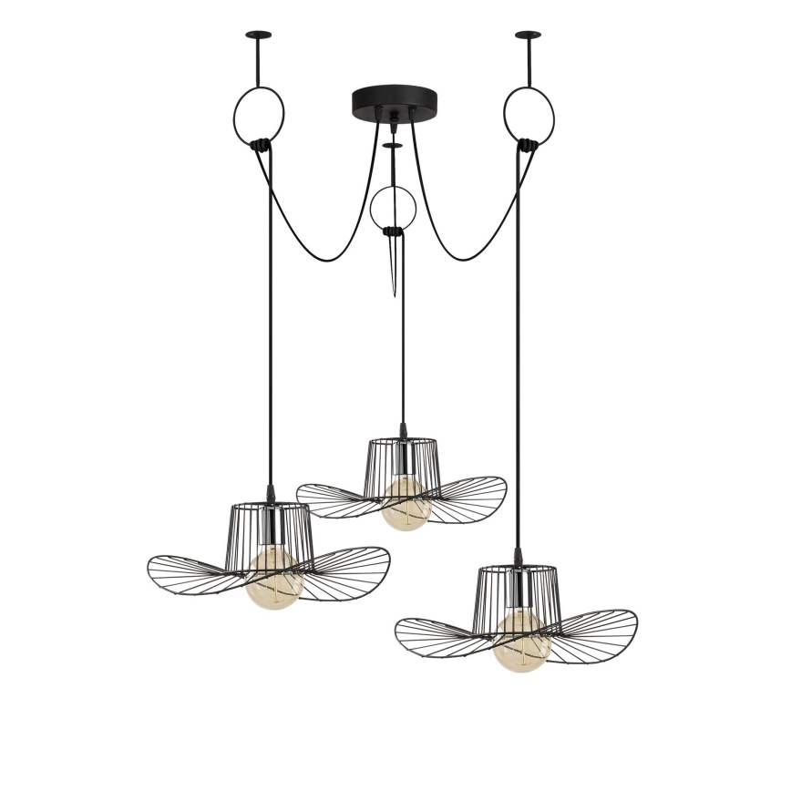 Luster na sajli TEL 3xE27/40W/230V pauk