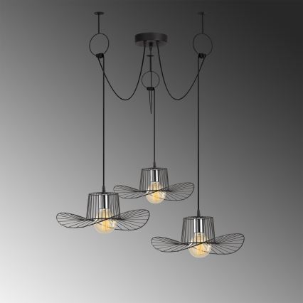 Luster na sajli TEL 3xE27/40W/230V pauk