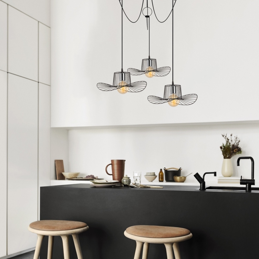 Luster na sajli TEL 3xE27/40W/230V pauk