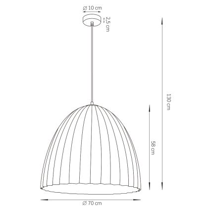 Luster na sajli TELMA 1xE27/60W/230V pr. 70 cm smeđa/zlatna